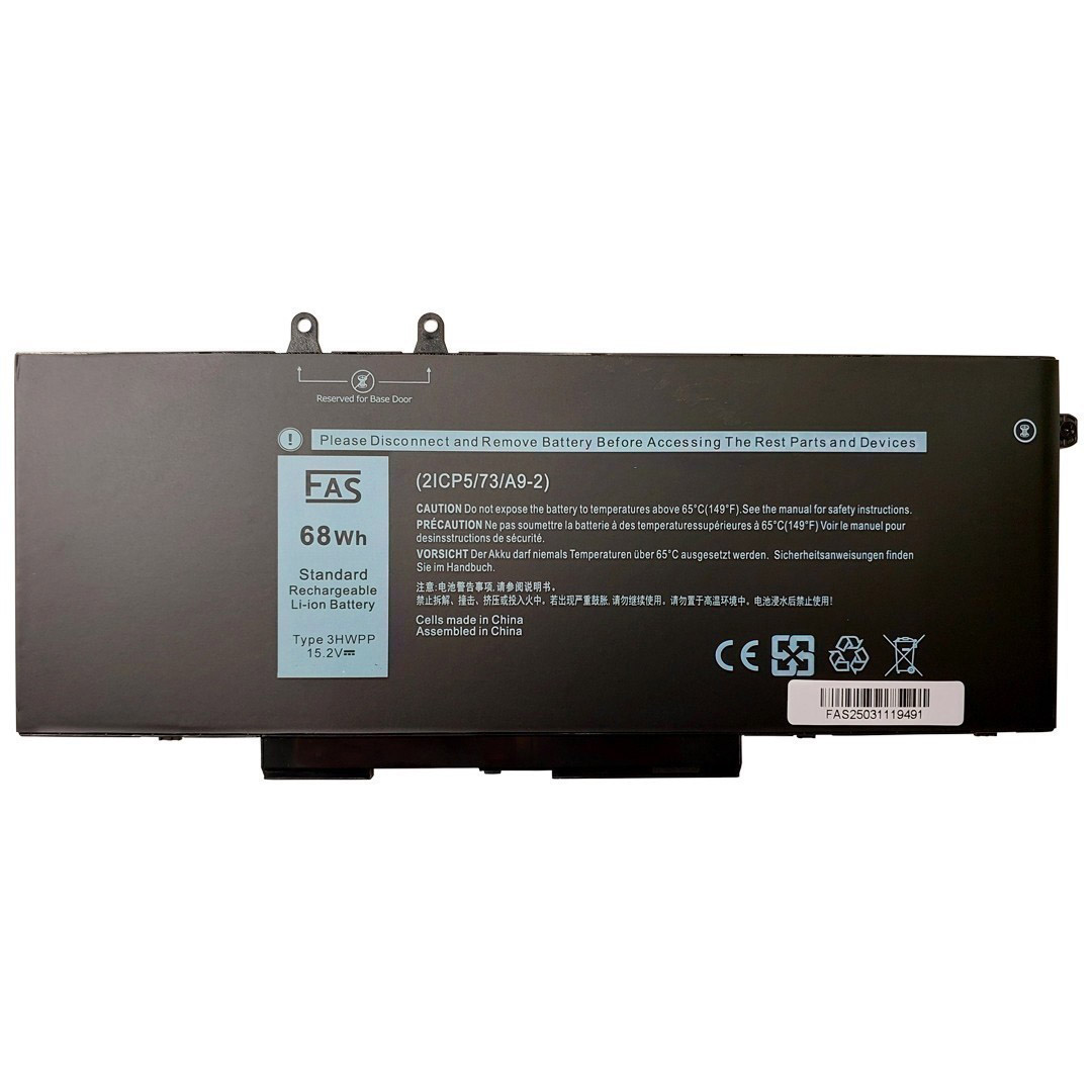 باتري لپ تاپ دل مدل 68Wh - 3HWPP مناسب برای Dell Latitude 5410, 5411, 5510, 5511